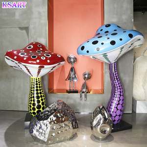 Grande sculpture de champignon en fibre de verre, statue personnalisée de fruits et légumes, artisanat en résine, statue de <span class=keywords><strong>graffiti</strong></span>, art de jardin de centre commercial, champignon - Product Image 3