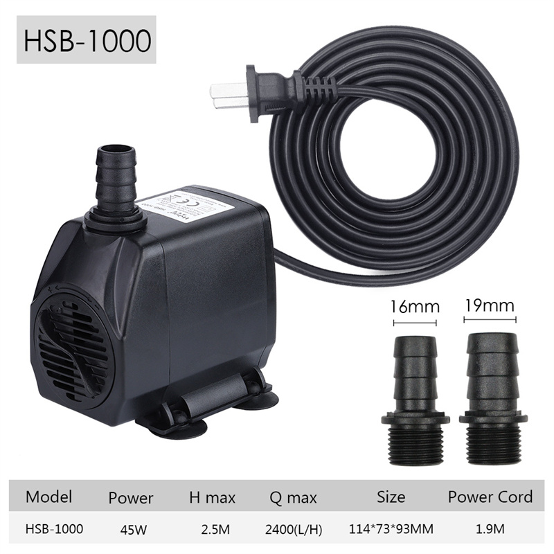 HSB-1000 (2500L/H,45W,Lift of 2.5m), Noir