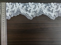 Tissu en dentelle transparente brodée tricotée écologique 100 % polyester 2,5 cm, poids personnalisable pour vêtements femme et fille, textile de maison