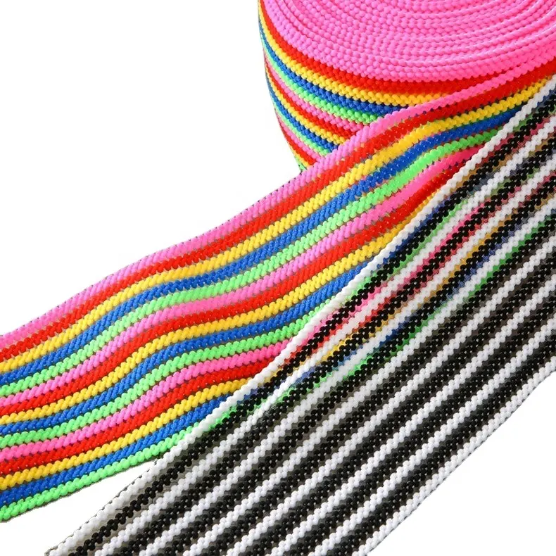 Özelleştirilmiş renkli jakarlı elastik iç çamaşırı bel bandı DIY dikiş aksesuarları dekorasyon etek kemer gökkuşağı şerit elastik