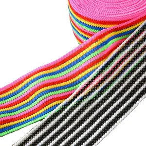 Kunden spezifische bunte Jacquard elastische Unterwäsche Taillen band DIY Näh zubehör Dekoration Rock Gürtel Regenbogen Streifen elastisch