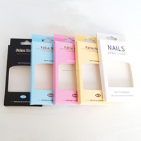 Fenêtre en PVC transparent personnalisé à presser les ongles vide boîte à cils pliante en papier d'emballage avec revêtement UV et gaufrage
