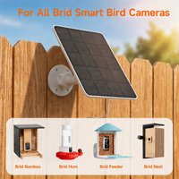 Panneaux solaires pour caméras d'observation des oiseaux 3W, chargeur solaire extérieur avec support réglable pour mangeoire à oiseaux en bambou, caméra de nid