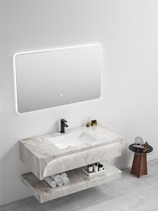 Simple double-layer slate ceramic integrated washbasin bathroom <b>cabinet</b> combination washbasin hotel bathroom washbasin - Product Image 6