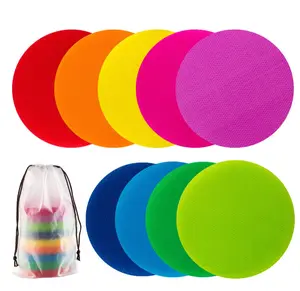 In Stock 4" Hook and loop dots Carpet Markers Sitting Spots colorful Sticky hook dots 6 Colors Pack