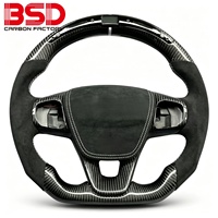 Volant en fibre de carbone personnalisé pour Focus MK4 Fiesta MK8, amélioration de l'intérieur, style sportif, affichage LED, carbone forgé