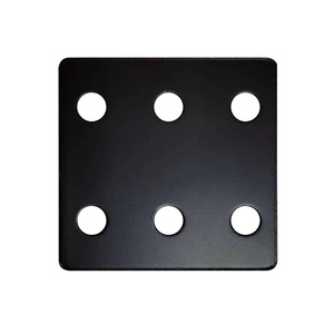 Placa de conexión de seis orificios 60x60x2.8mm, abrazadera de esquina cepillada en negro mate para puertas de madera, armarios y estanterías. - Product Image 4