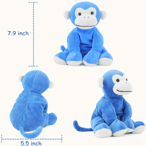 ตุ๊กตาลิงสีน้ำเงินเหมือนจริง ตุ๊กตาสัตว์หุ่นยนต์ขนนุ่ม หางยาว ของขวัญวันเกิดสำหรับเด็ก - Product Image 2