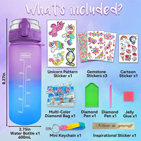 Kit de bouteille d'eau à décorer soi-même avec strass pour enfants, artisanat créatif, jouet pour enfants, cadeau d'anniversaire