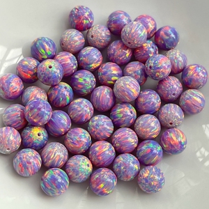 Lab Grown Purple Half Hole <b>Opal</b> Beads for Jewelry Making - Product Image 1