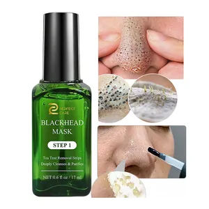 2 In 1 doğal siyah nokta kaldırma kiti çay ağacı yağı siyah nokta Remover maske Serum burun gözenek şeritleri