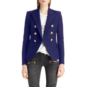 Nueva chaqueta ajustada para mujer, chaqueta con botones de Metal de doble botonadura para mujer, chaquetas y chaquetas de trabajo para mujer, abrigos blancos, negros y rojos - Product Image 2
