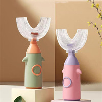 Brosse à dents manuelle souple en forme de U pour enfants de 2 à 6 ans