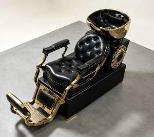 Sillón de Barbería Hidráulico Reclinable Negro Comercial, Resistente, para Peluquería y Afeitado Masculino - Product Image 4