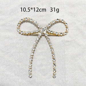 Pinza para el Cabello con Lazo de Diamantes de Imitación Brillantes de Aleación para Mujer, Elegante Decoración para el Cabello de Primavera, Accesorio para Fiestas y Bodas - Product Image 4