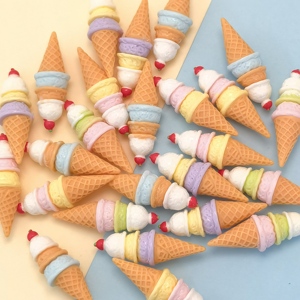 100 pièces 3D cône <span class=keywords><strong>de</strong></span> crème glacée sans trou perles Miniature <span class=keywords><strong>maison</strong></span> <span class=keywords><strong>de</strong></span> poupée nourriture jouets pour Dcrapbooking coque <span class=keywords><strong>de</strong></span> téléphone pince à cheveux artisanat décoration - Product Image 2