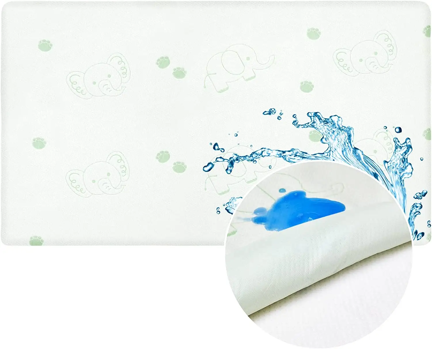 Soft Breathable Bamboo Fiber Quilted Fitted Baby Mattress Cover Waterproof Mattress Protector Pad