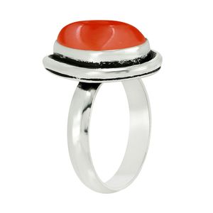 Bague en argent sterling 925 avec pierre de cornaline style bohème, faite à la main, pour femme, cadeau de mariage pour elle - Product Image 3