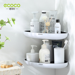 ชั้นวางของติดผนังห้องน้ำ Ecoco รูปทรงสามเหลี่ยมสองชั้น ไม่ต้องเจาะ สำหรับห้องน้ำและอ่างอาบน้ำ - Product Image 2