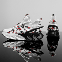 Chaussures de course à semelle souple Leisure Street, en tricot camouflage graffiti, absorption des chocs, pour le jogging en plein air, baskets tendance pour jeunes hommes
