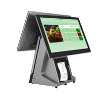 Systèmes de point de vente tout-en-un à écran tactile simple/double de 15.6 pouces Caisse enregistreuse Windows avec imprimante intégrée de 58mm/80mm