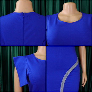 <strong>MD380</strong> Summer Dress Short Sleeve Wrap Hip Bodycon Split Bright Edge Ladies Office Dress Women Career Dresses - Product Image 6