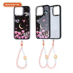 เคสโทรศัพท์มือถือลายดอกไม้ ประดับกลิตเตอร์อีพ็อกซี่ พร้อมสายคล้องมือ สำหรับ iPhone 17 16 15 14 13 ลดราคา - Product Image 2