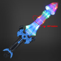 Épée Lumineuse Tournante de 24 Pouces avec Sons de Combat, 6 LED, Rotation à 360 Degrés pour Enfants, Cadeau de Noël, Fête d'Anniversaire, Vente en Gros