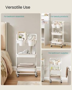 Multi-layer Household Storage <b>Rack</b> Wheeled Trolley Bathroom Storage <b>Rack</b> Living Room Floor Rolling Snack Storage <b>Rack</b> - Product Image 3