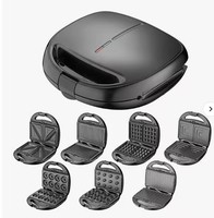 Nouvelle Grille de Contact Électrique Sans Fumée 850W avec Plaques Amovibles Antiadhésives, Gaufrier en Acier Inoxydable pour Usage Domestique Français