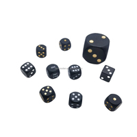 Dés en bois personnalisés de 16 mm et 20 mm pour fabricants, ensemble de dés polyédriques en bois naturel, accessoires de jeu de table de voyage en vrac, noirs
