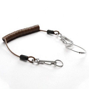 フックとキーリング付きのカスタム機能格納式PVCコーティングステンレス鋼伸縮性コイルツールストラップ - Product Image 4