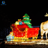 SGL059 Outdoor-Weihnachtsbeleuchtung Laterne Park Winterdekoration Rentierlaterne mit Kutsche