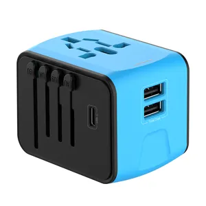 Adaptador universal de viagem tudo em um conversores de energia internacionais para todo o mundo carregador de parede adaptador de tomada de energia para EUA UE Reino Unido AUS