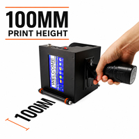 4 Baskı Kafalı Tij El Tipi Mürekkep Püskürtmeli Yazıcı 100mm Taşınabilir Tarih Parti Barkod QR Kod Kodlama Makinesi Karton Şişe Plastik Metal için