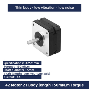 Umot phẳng cơ thể mỏng Nema 17 động cơ bước 42mm 1.8 ° 2 cụm từ độ chính xác cao DC 1A động cơ bước quay siêu mỏng cho robot CNC - Product Image 2