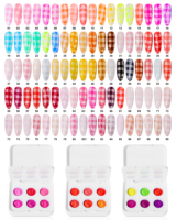 Gel de peinture ombré 6 couleurs, gel UV liquide, vernis à ongles DIY 2-en-1, végan, écologique, non toxique, longue tenue, salon de manucure OEM ODM