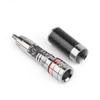 Audiophile Eutectique Enceinte plaquée rhodium en fibre de carbone Connecteur RCA mâle Connecteur de fil à souder Adaptateur d'épissure Prise audio