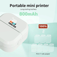 Mini imprimante thermique sans encre portable de poche sans fil pour étiquettes et photos, impression sur papier thermique 57 mm, en stock, garantie 1 an