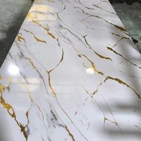 Feuille de marbre UV de panneau de mur brillant de PVC de miroir