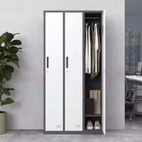 Armoire de rangement robuste en acier et fer, à porte simple, pour vêtements, casier de gym, meuble de rangement métallique, unité d'organisation