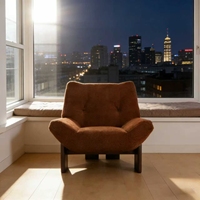 Chaise longue Emmi en vente chaude, en polaire Teddy, pieds en bois massif, chaise longue design haut de gamme pour salon, chambre à coucher, hôtel