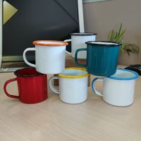Verre émaillé personnalisé avec impression de logo, 10 pièces, tasse de camping en acier, sublimation, impression de logo blanc
