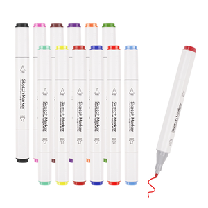 Marcador de aceite de doble cabeza para dibujar pincel de color de arte personalizado marcador de 12 colores para estudiantes - Product Image 1