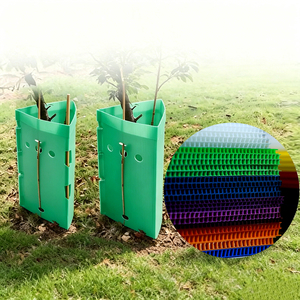 Protezioni per Alberi in Foglio PP Cavo Quadrato e Triangolare Personalizzate, Riutilizzabili, Protezioni per Piante in Coroplast, Avvolgimenti Anti-coniglio per Piantine - Product Image 1
