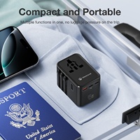 Adaptateur de voyage Wontravel Multi Nation Chargeur Usb Worldwide 45W Adaptateur de voyage à charge super rapide avec données USB-c à C