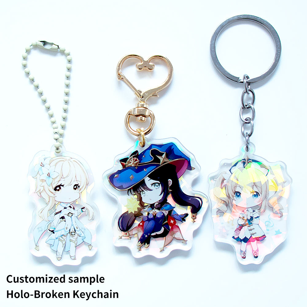 CUSTOM HOLO BROKEN KEYCHAIN