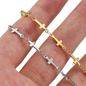 Wholesale 18K Gold PVD Stainless Steel Cross <strong>Chain</strong> Anti Tarnish Color Preserving <strong>Titanium</strong> Steel <strong>Chain</strong> DIY Jewelry Accessories - Product Image 5