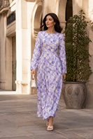 Robe longue de luxe à imprimé floral pour femmes musulmanes, Abaya arabe de Dubaï, Kaftan, Robe modeste pour le Ramadan, Vêtements islamiques africains pour femmes