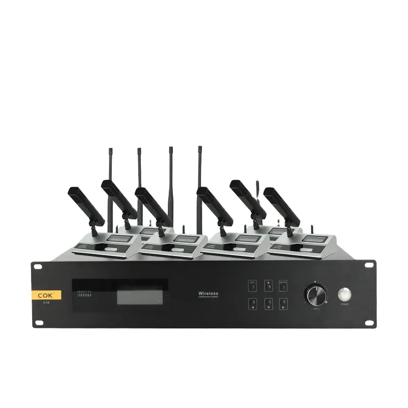 best gooseneck mount 4ch-8 ch pro uhf wireless table standing recordable delegate conference speaker mic mute switch to pc